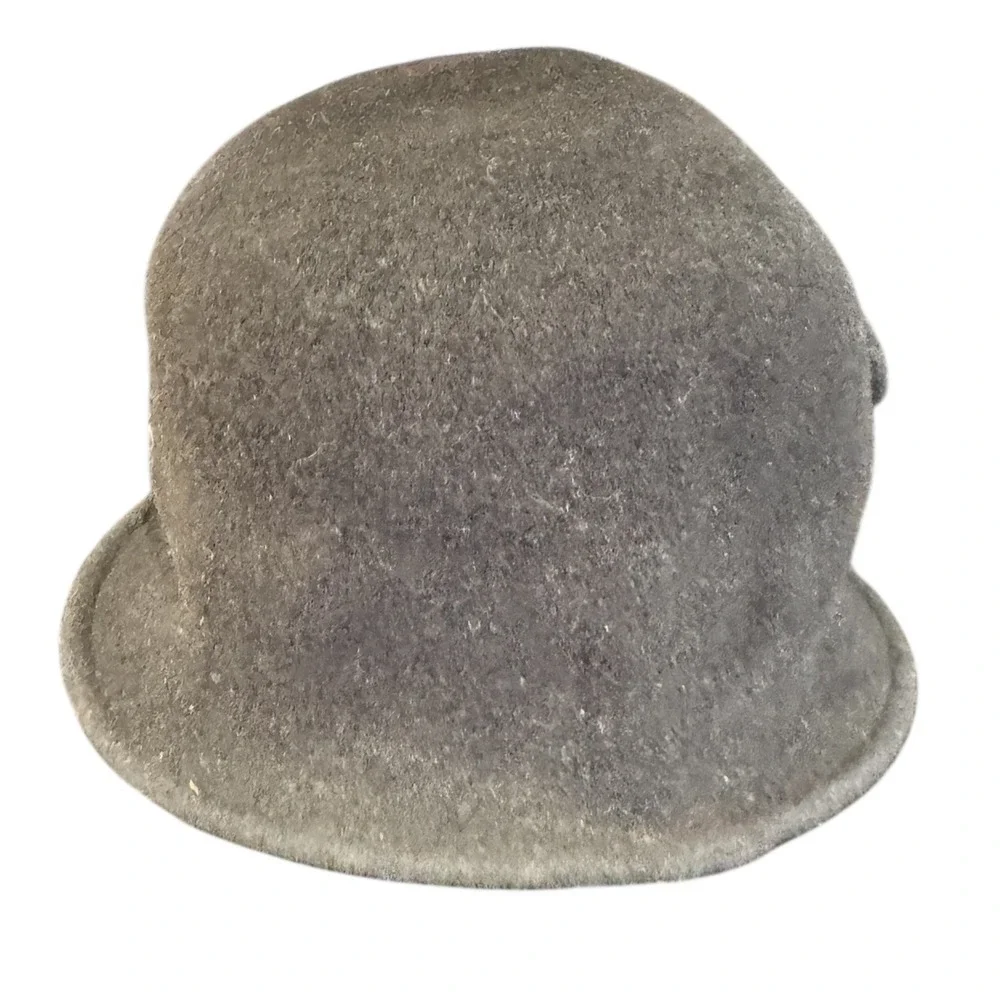 Shihreen Wool Cloche Hat Gray One Size Winter Retro accessories‎ warm